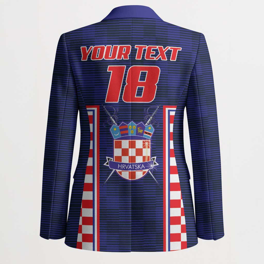 Custom Croatia Football Blazer Hrvatska Chessboard Heritage - Wonder Print Shop