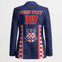 Custom Croatia Football Blazer Hrvatska Chessboard Heritage - Wonder Print Shop