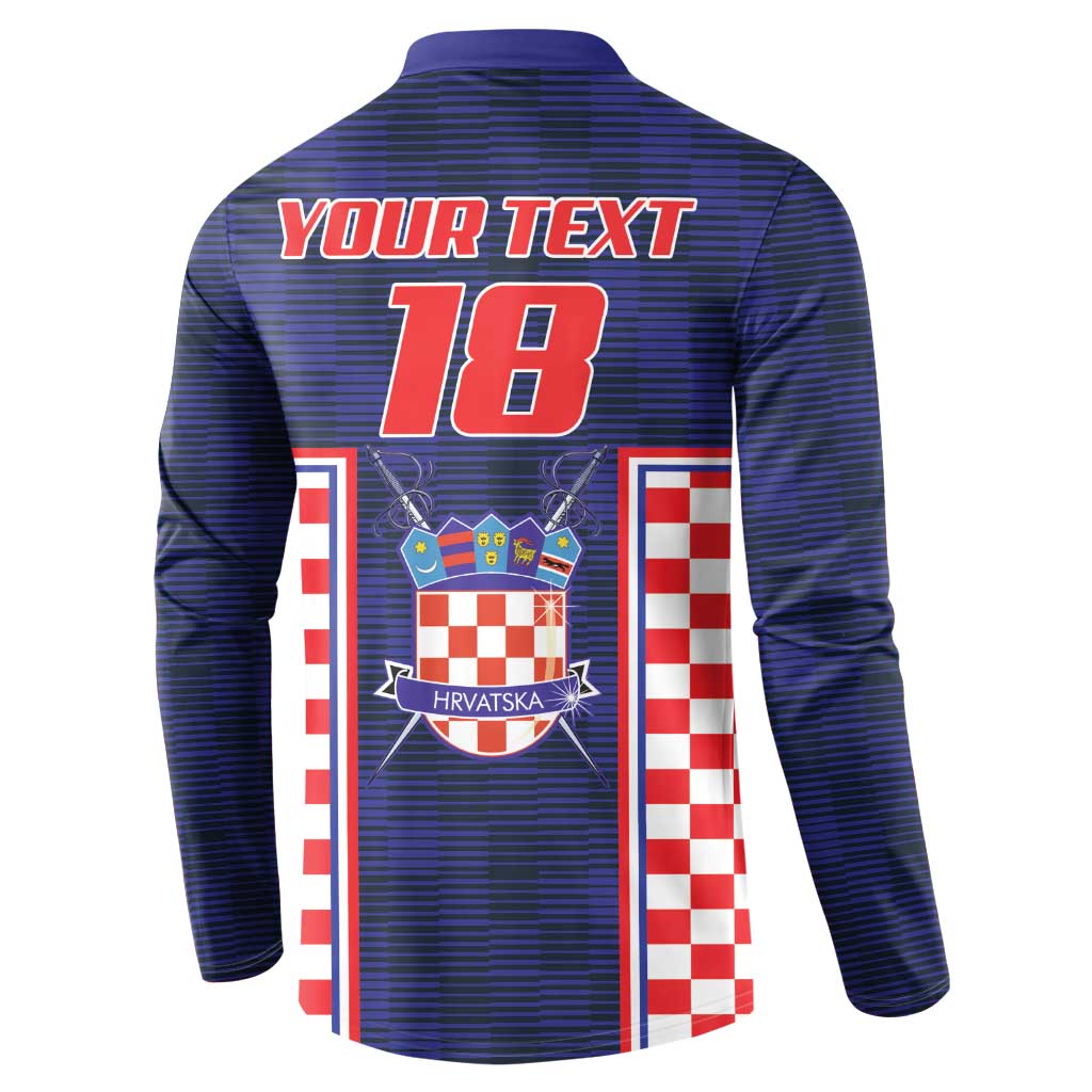 Custom Croatia Football Button Sweatshirt Hrvatska Chessboard Heritage - Wonder Print Shop