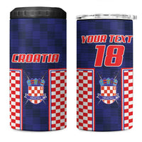 Custom Croatia Football 4 in 1 Can Cooler Tumbler Hrvatska Chessboard Heritage - Wonder Print Shop