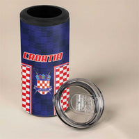 Custom Croatia Football 4 in 1 Can Cooler Tumbler Hrvatska Chessboard Heritage - Wonder Print Shop