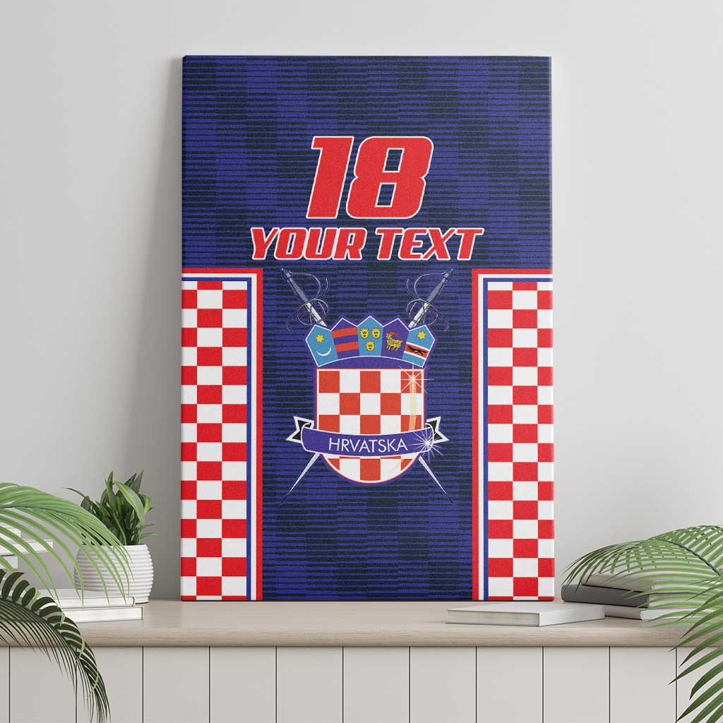 Custom Croatia Football Canvas Wall Art Hrvatska Chessboard Heritage - Wonder Print Shop