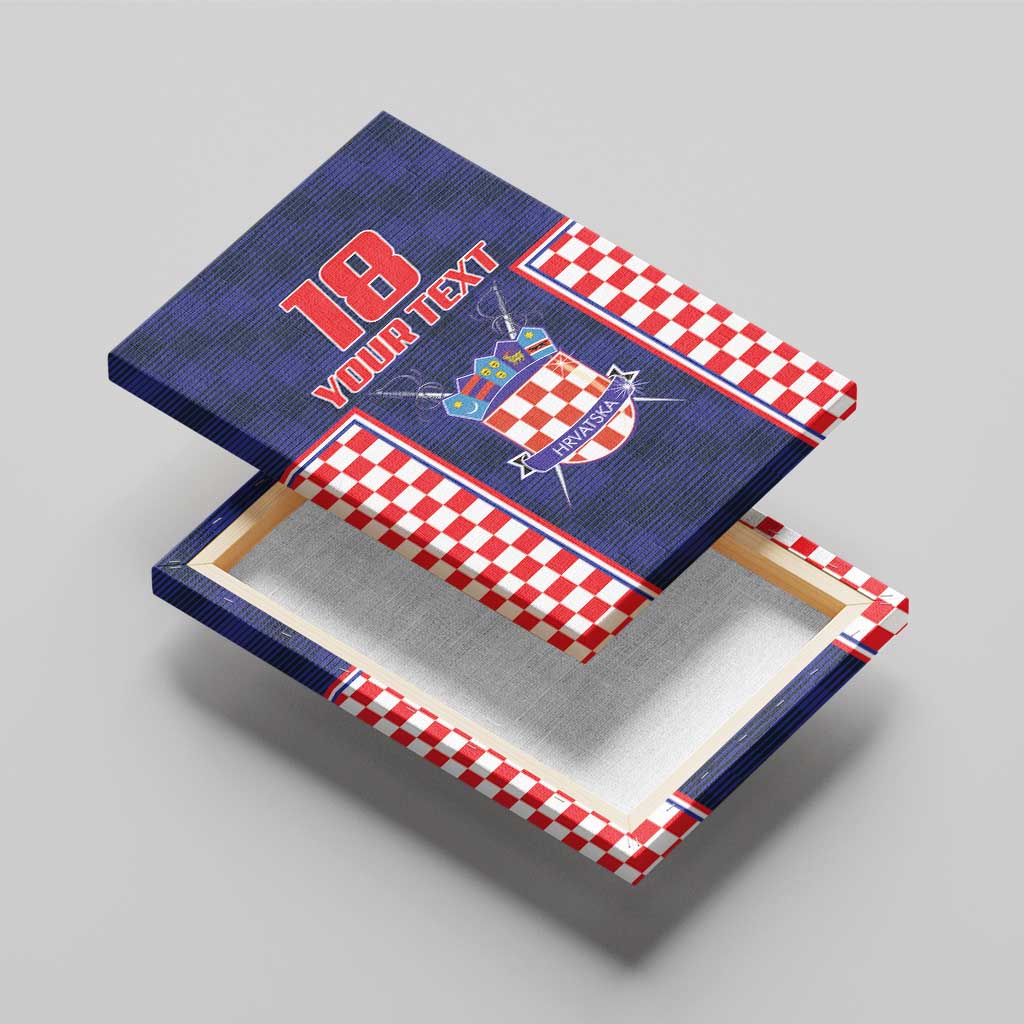 Custom Croatia Football Canvas Wall Art Hrvatska Chessboard Heritage - Wonder Print Shop