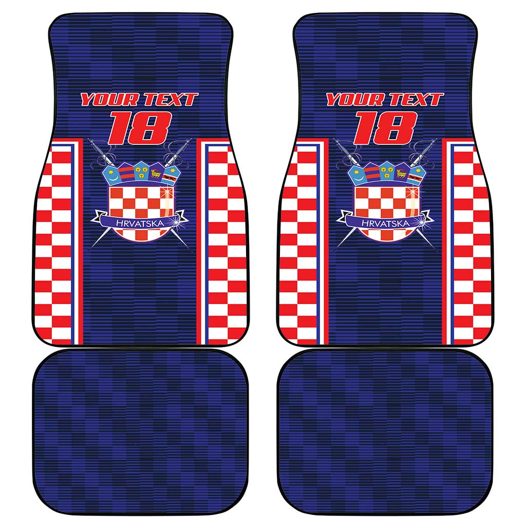 Custom Croatia Football Car Mats Hrvatska Chessboard Heritage - Wonder Print Shop