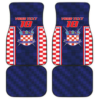 Custom Croatia Football Car Mats Hrvatska Chessboard Heritage - Wonder Print Shop