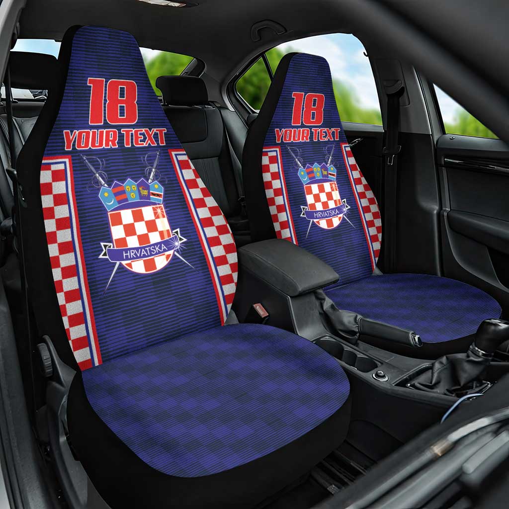 Custom Croatia Football Car Seat Cover Hrvatska Chessboard Heritage - Wonder Print Shop