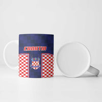Custom Croatia Football Ceramic Mug Hrvatska Chessboard Heritage - Wonder Print Shop