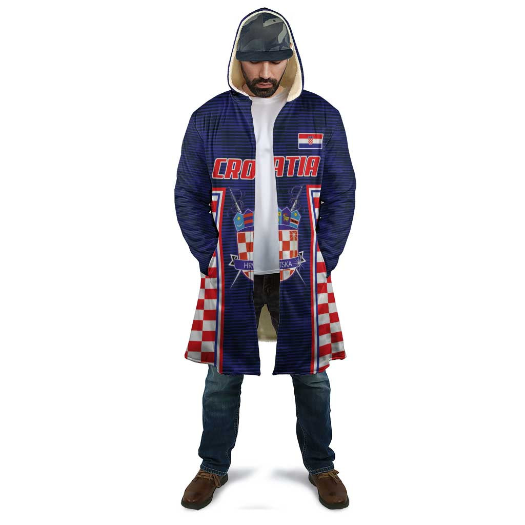 Custom Croatia Football Cloak Hrvatska Chessboard Heritage - Wonder Print Shop