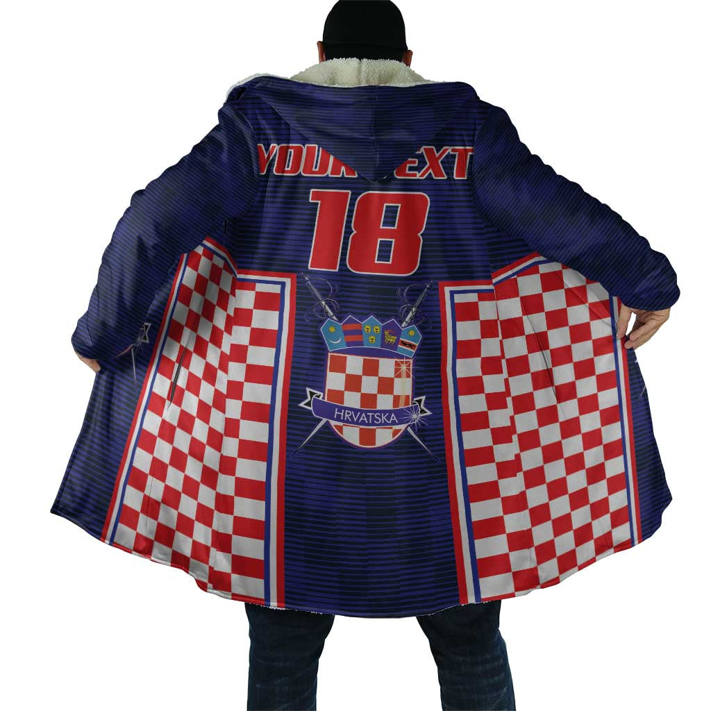 Custom Croatia Football Cloak Hrvatska Chessboard Heritage - Wonder Print Shop