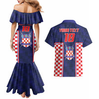 Custom Croatia Football Couples Matching Mermaid Dress and Hawaiian Shirt Hrvatska Chessboard Heritage - Wonder Print Shop