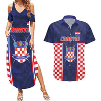 Custom Croatia Football Couples Matching Summer Maxi Dress and Hawaiian Shirt Hrvatska Chessboard Heritage - Wonder Print Shop