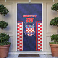 Custom Croatia Football Door Cover Hrvatska Chessboard Heritage - Wonder Print Shop