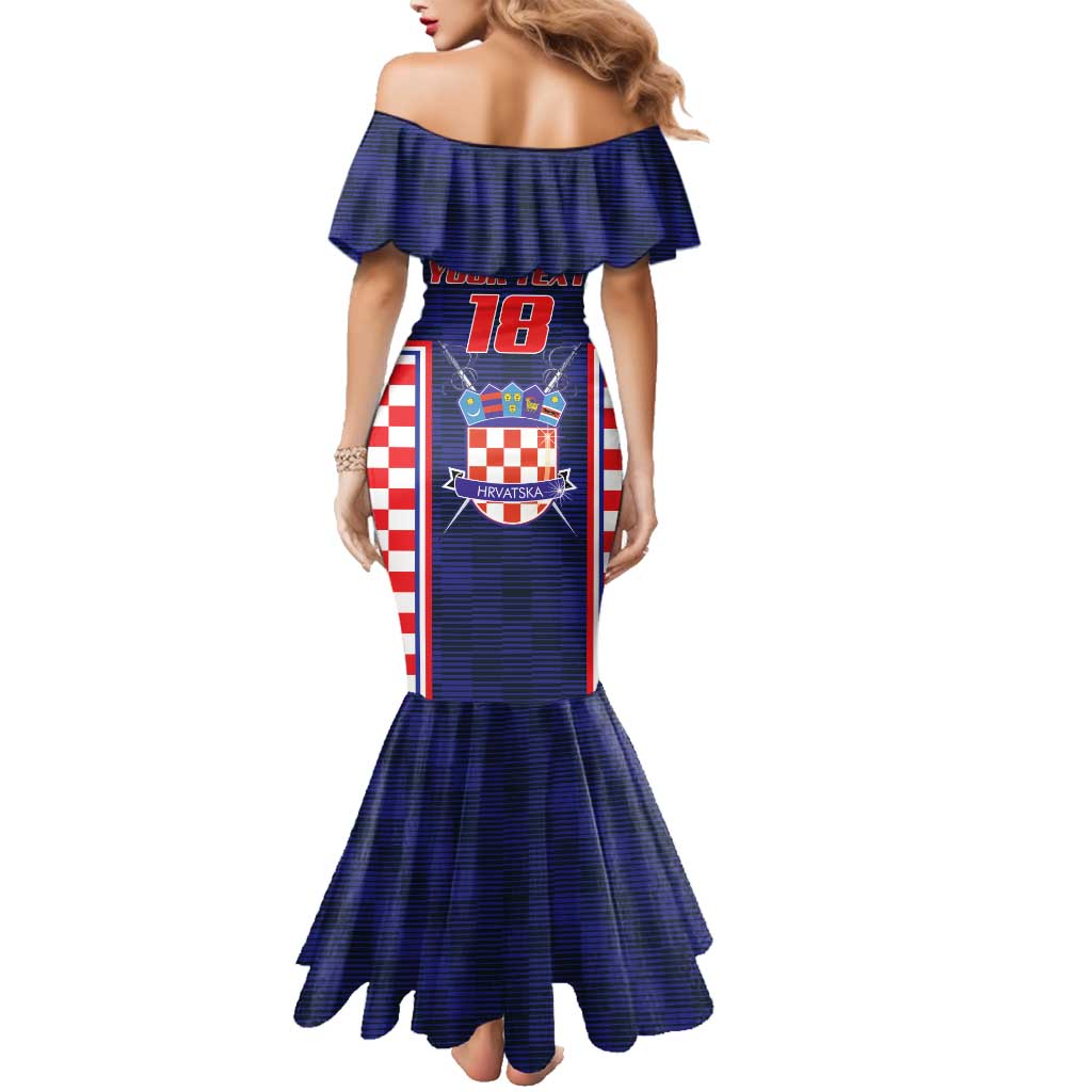 Custom Croatia Football Family Matching Mermaid Dress and Hawaiian Shirt Hrvatska Chessboard Heritage - Wonder Print Shop