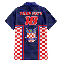 Custom Croatia Football Family Matching Off The Shoulder Long Sleeve Dress and Hawaiian Shirt Hrvatska Chessboard Heritage - Wonder Print Shop