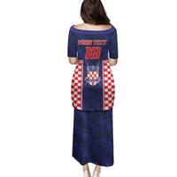 Custom Croatia Football Family Matching Puletasi and Hawaiian Shirt Hrvatska Chessboard Heritage - Wonder Print Shop