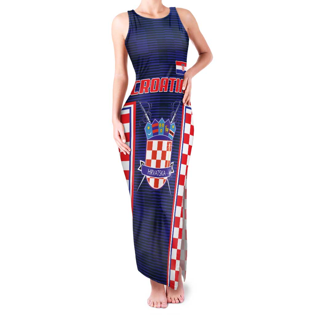 Custom Croatia Football Family Matching Tank Maxi Dress and Hawaiian Shirt Hrvatska Chessboard Heritage - Wonder Print Shop