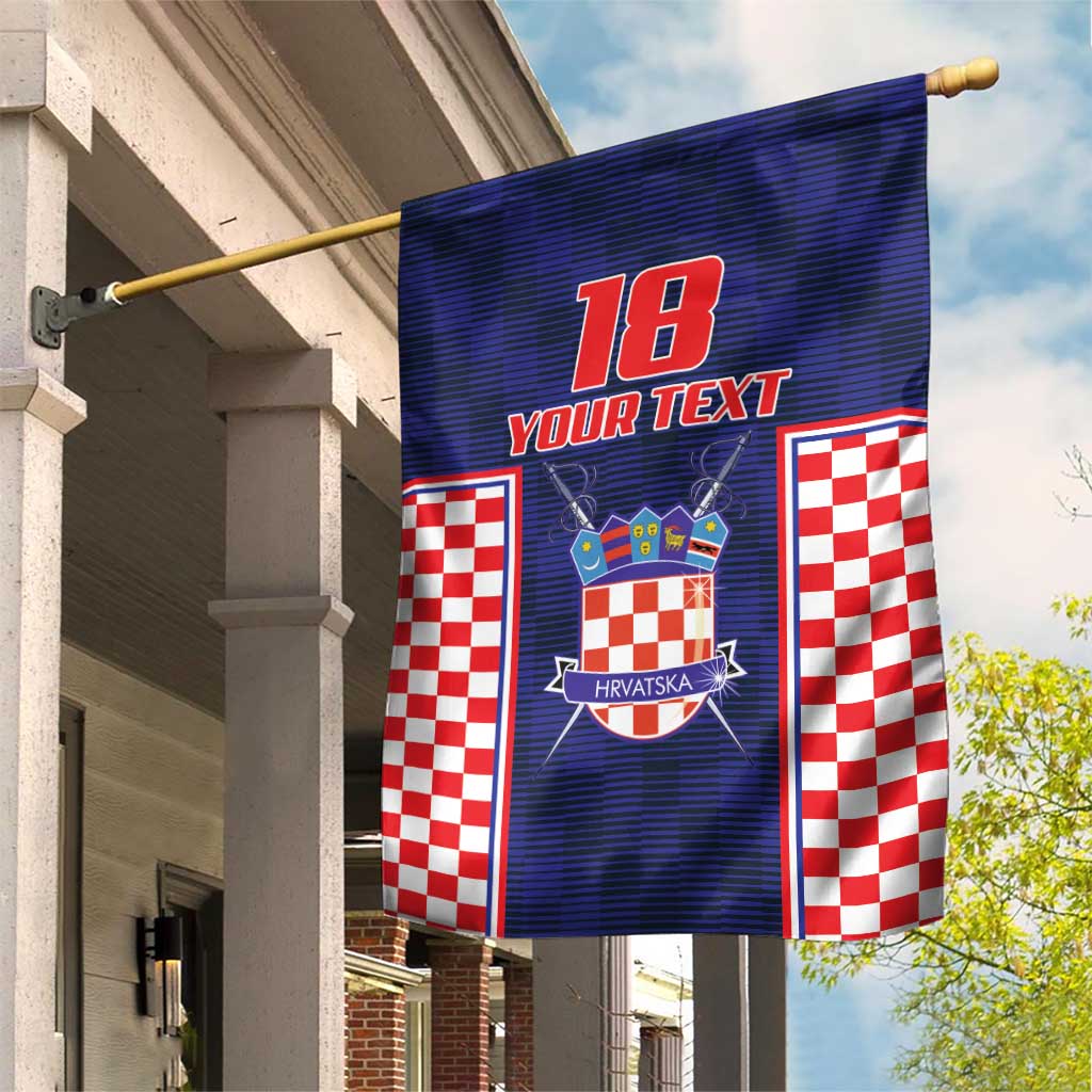 Custom Croatia Football Garden Flag Hrvatska Chessboard Heritage - Wonder Print Shop