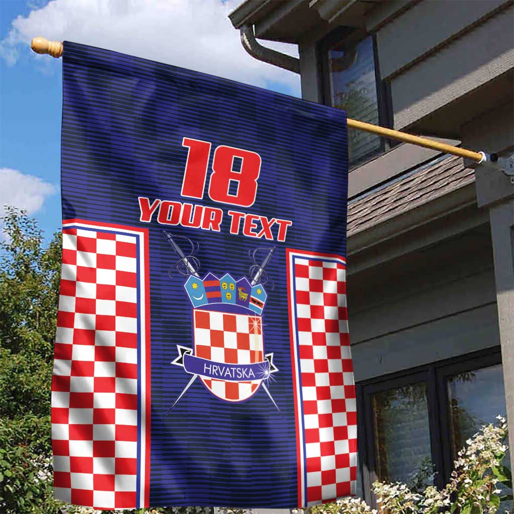 Custom Croatia Football Garden Flag Hrvatska Chessboard Heritage - Wonder Print Shop