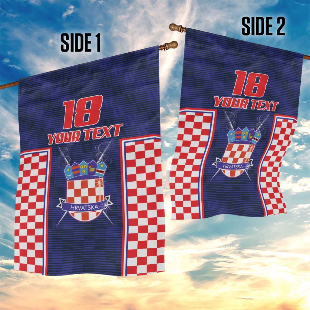 Custom Croatia Football Garden Flag Hrvatska Chessboard Heritage - Wonder Print Shop