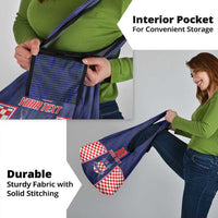 Custom Croatia Football Grocery Bag Hrvatska Chessboard Heritage - Wonder Print Shop