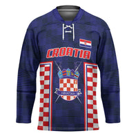 Custom Croatia Football Hockey Jersey Hrvatska Chessboard Heritage - Wonder Print Shop