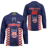 Custom Croatia Football Hockey Jersey Hrvatska Chessboard Heritage - Wonder Print Shop