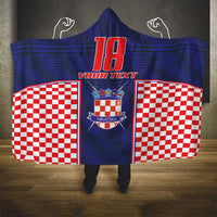 Custom Croatia Football Hooded Blanket Hrvatska Chessboard Heritage - Wonder Print Shop