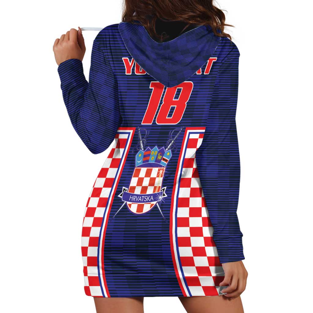 Custom Croatia Football Hoodie Dress Hrvatska Chessboard Heritage - Wonder Print Shop
