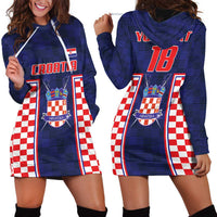 Custom Croatia Football Hoodie Dress Hrvatska Chessboard Heritage - Wonder Print Shop