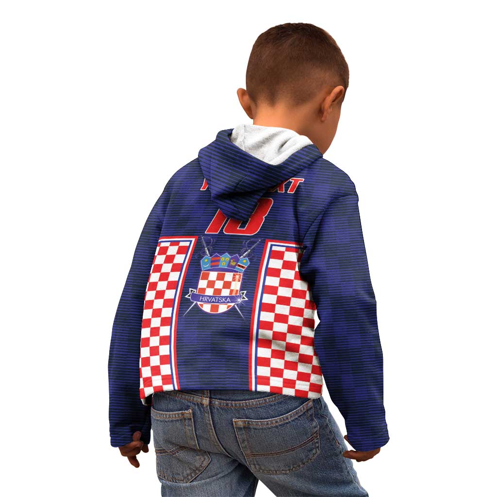 Custom Croatia Football Kid Hoodie Hrvatska Chessboard Heritage - Wonder Print Shop