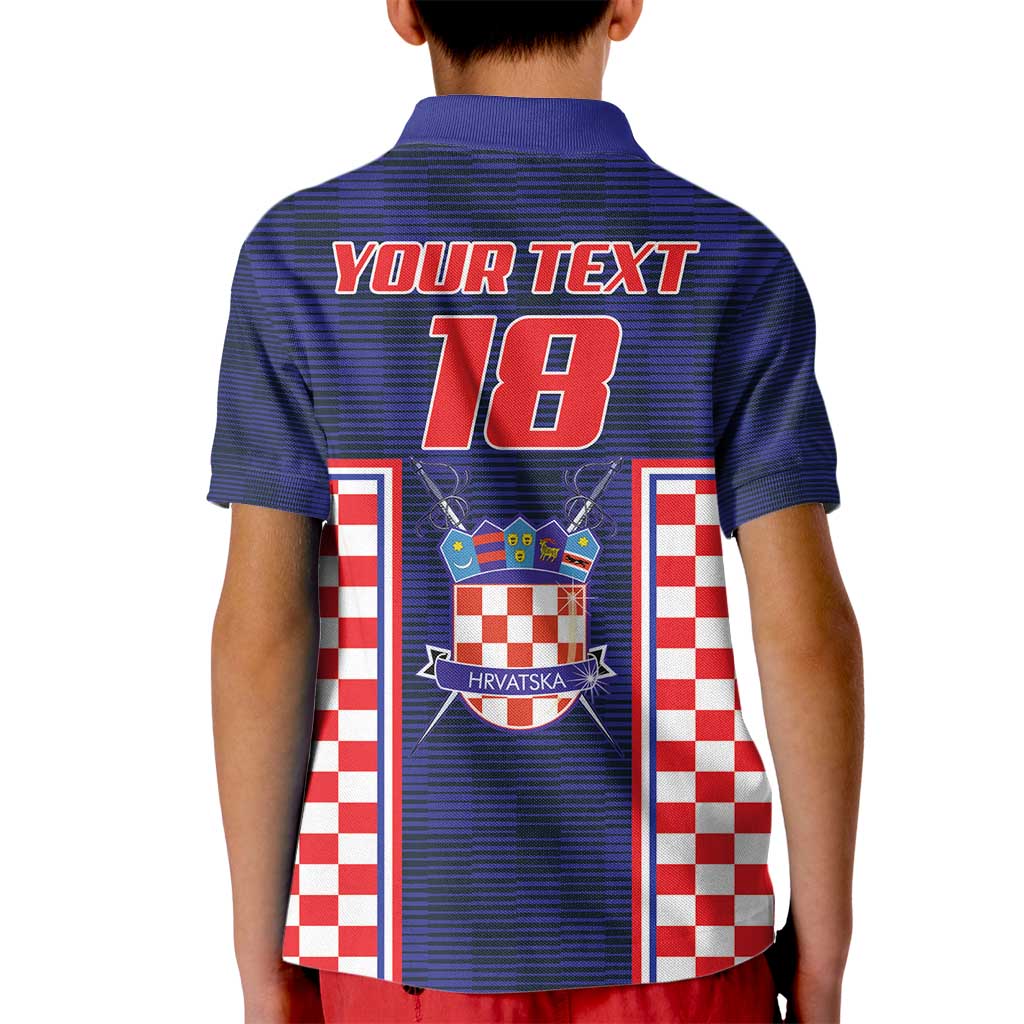 Custom Croatia Football Kid Polo Shirt Hrvatska Chessboard Heritage - Wonder Print Shop