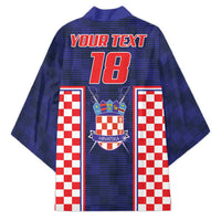 Custom Croatia Football Kimono Hrvatska Chessboard Heritage - Wonder Print Shop