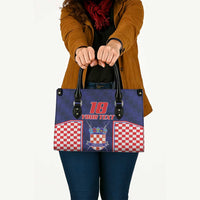 Custom Croatia Football Leather Bag Hrvatska Chessboard Heritage - Wonder Print Shop