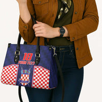 Custom Croatia Football Leather Bag Hrvatska Chessboard Heritage - Wonder Print Shop