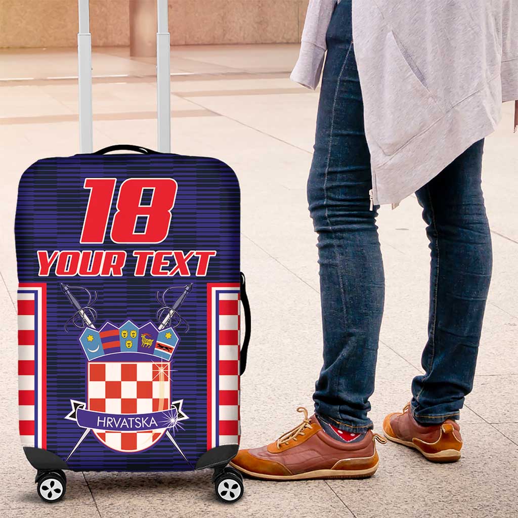 Custom Croatia Football Luggage Cover Hrvatska Chessboard Heritage - Wonder Print Shop