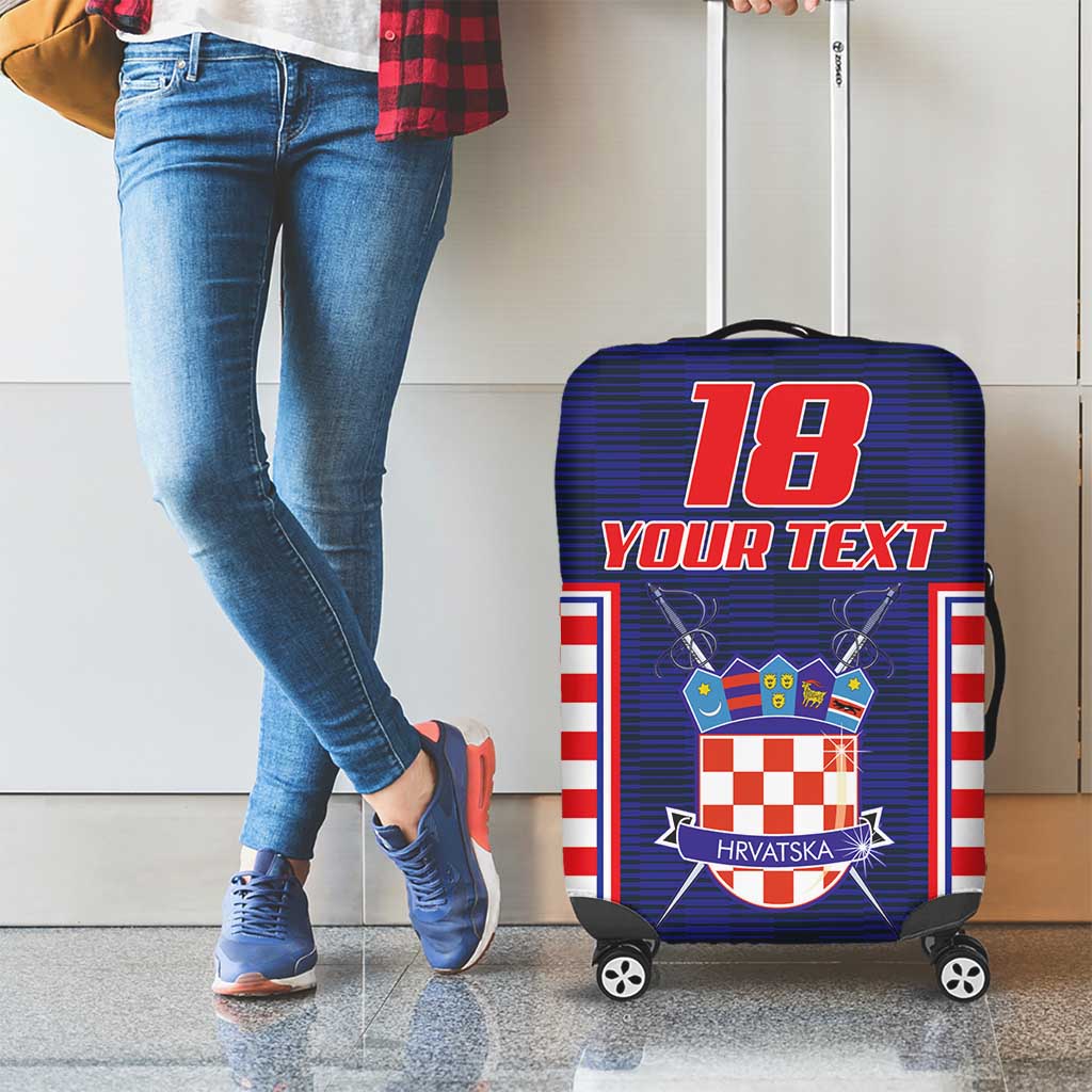 Custom Croatia Football Luggage Cover Hrvatska Chessboard Heritage - Wonder Print Shop