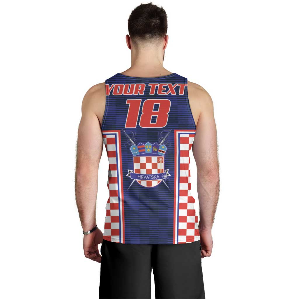 Custom Croatia Football Men Tank Top Hrvatska Chessboard Heritage - Wonder Print Shop