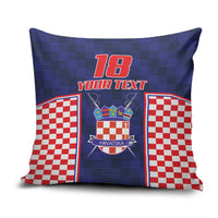 Custom Croatia Football Pillow Cover Hrvatska Chessboard Heritage - Wonder Print Shop