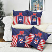 Custom Croatia Football Pillow Cover Hrvatska Chessboard Heritage - Wonder Print Shop