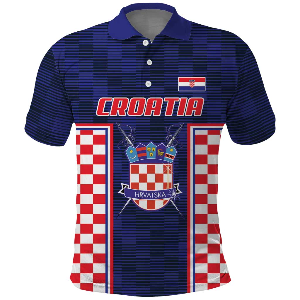 Custom Croatia Football Polo Shirt Hrvatska Chessboard Heritage - Wonder Print Shop