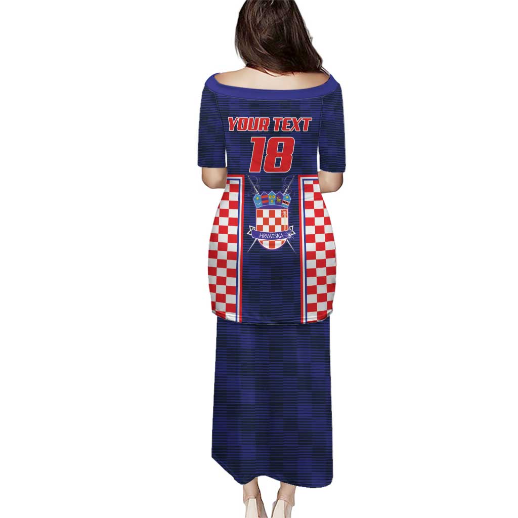 Custom Croatia Football Puletasi Hrvatska Chessboard Heritage - Wonder Print Shop