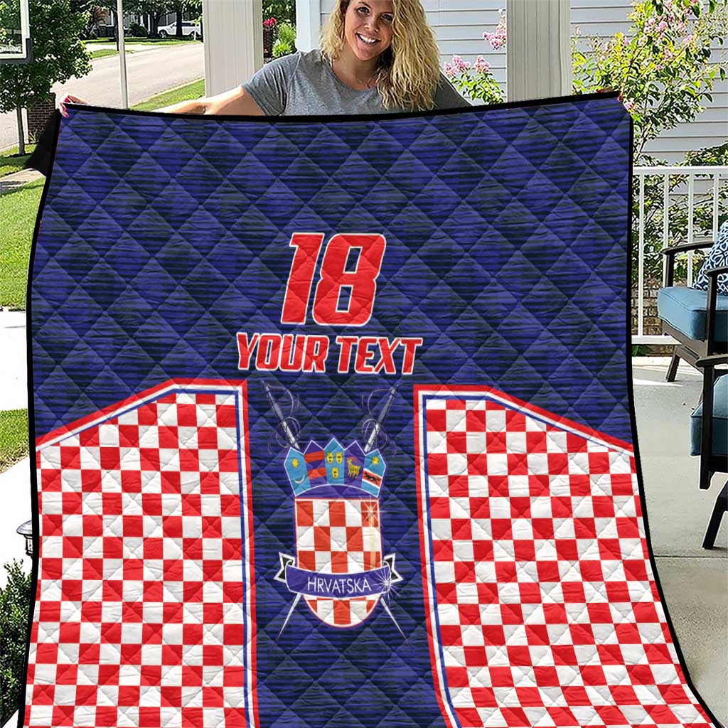 Custom Croatia Football Quilt Hrvatska Chessboard Heritage - Wonder Print Shop