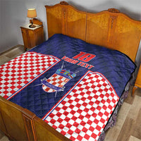 Custom Croatia Football Quilt Hrvatska Chessboard Heritage - Wonder Print Shop