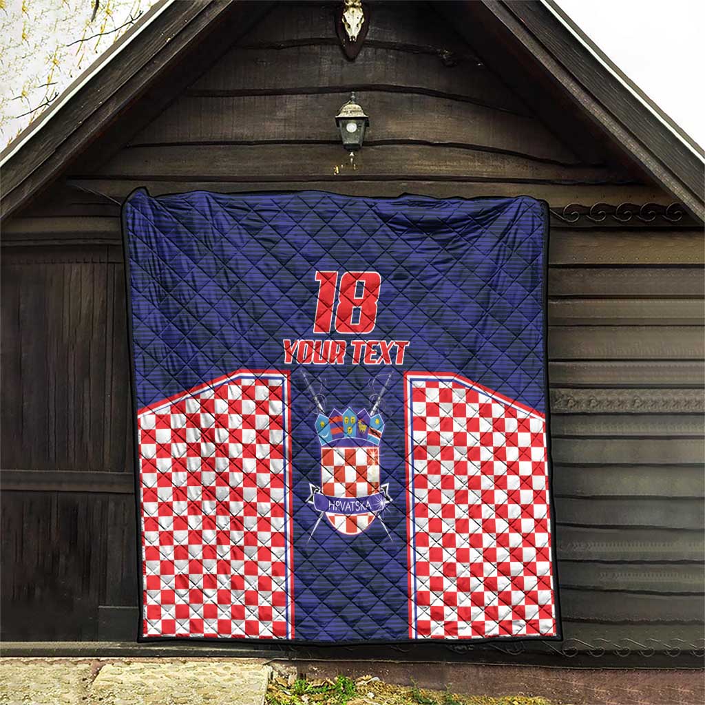 Custom Croatia Football Quilt Hrvatska Chessboard Heritage - Wonder Print Shop