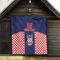 Custom Croatia Football Quilt Hrvatska Chessboard Heritage - Wonder Print Shop