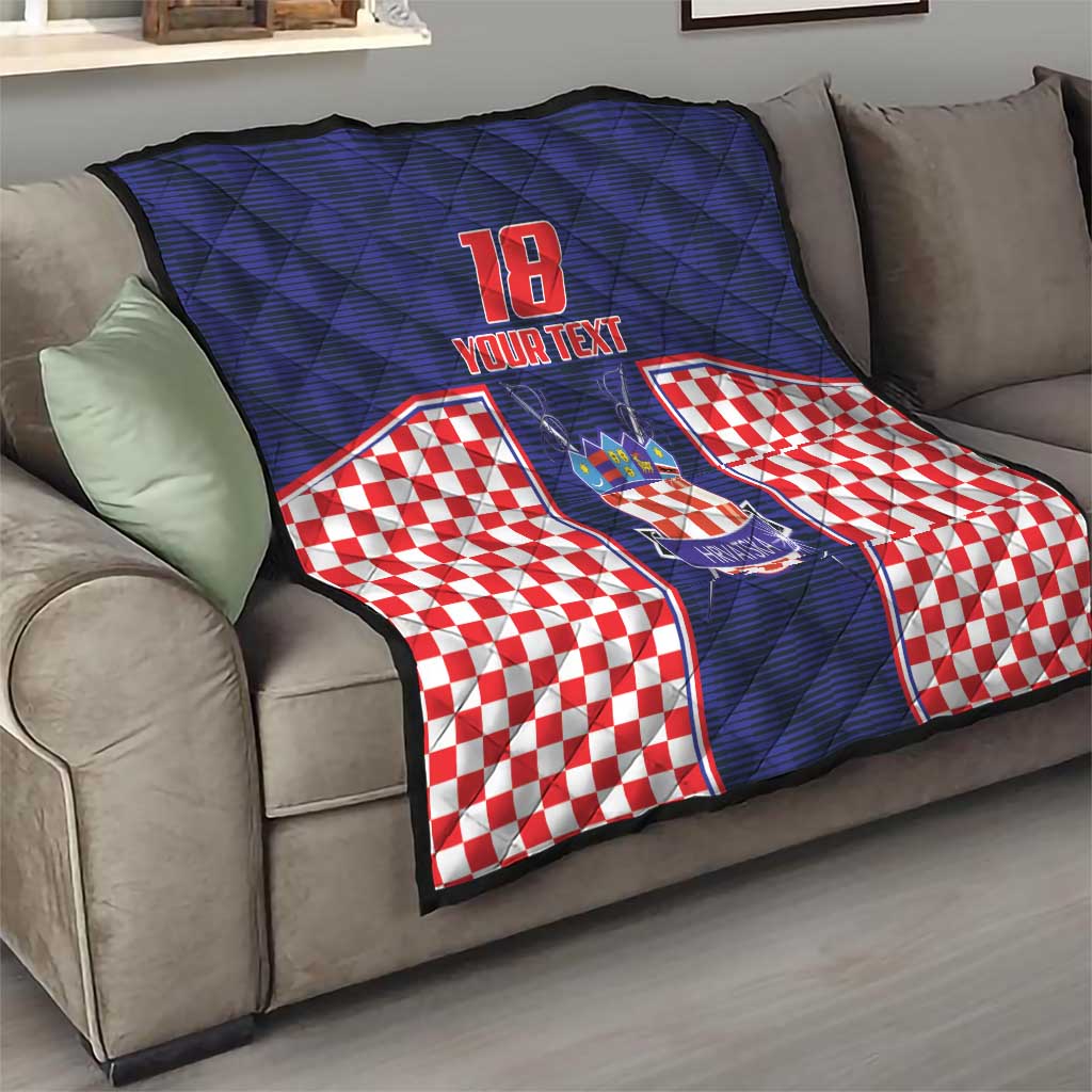 Custom Croatia Football Quilt Hrvatska Chessboard Heritage - Wonder Print Shop