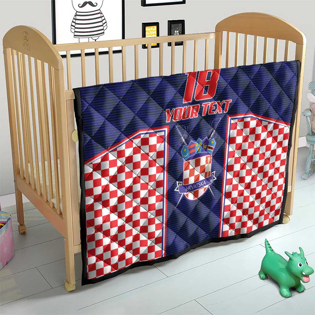 Custom Croatia Football Quilt Hrvatska Chessboard Heritage - Wonder Print Shop