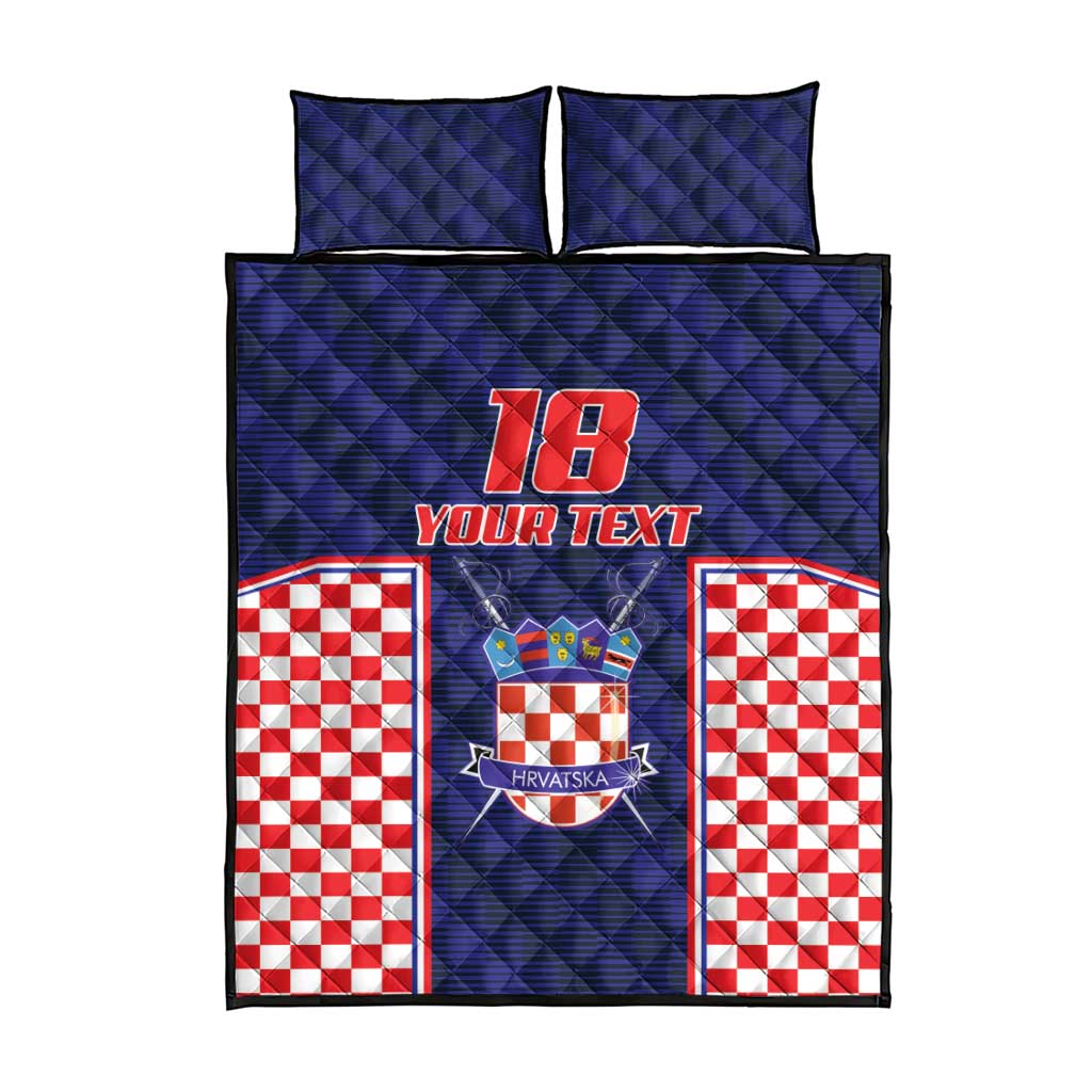 Custom Croatia Football Quilt Bed Set Hrvatska Chessboard Heritage - Wonder Print Shop