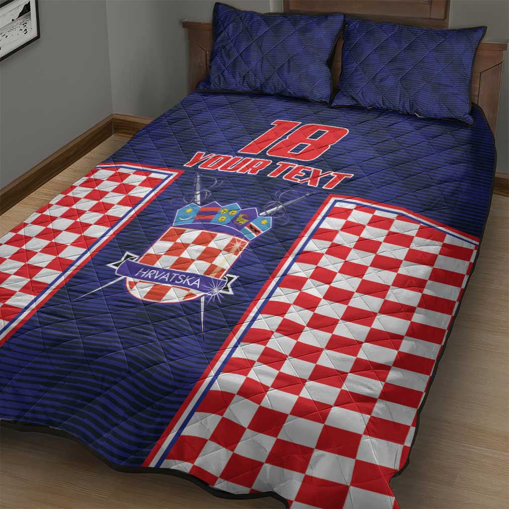 Custom Croatia Football Quilt Bed Set Hrvatska Chessboard Heritage - Wonder Print Shop