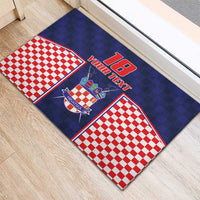 Custom Croatia Football Rubber Doormat Hrvatska Chessboard Heritage - Wonder Print Shop